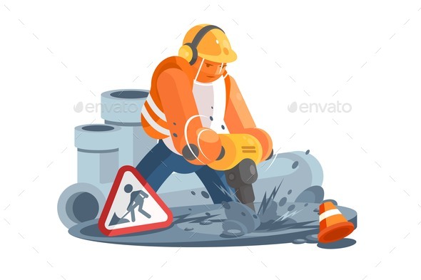 Worker The utilization of Jackhammer