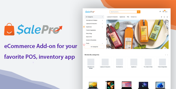 eCommerce add-on for SalePro POS, stock administration app