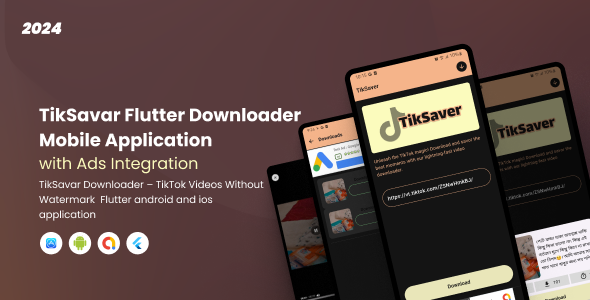 TikSaver Video Downloader – TikTok Movies With out Watermark | ADMOB | Android &  IOS