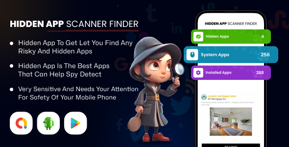 Hidden App Scanner Finder – Hidden App Detector – Word App Finder – Anti Adware – Safe Hidden Apps