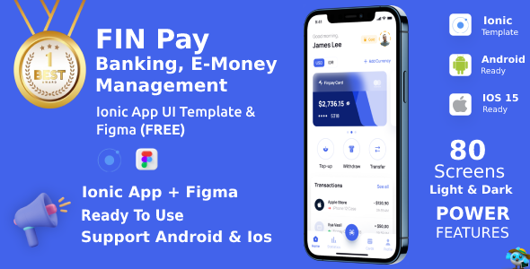 FinPay App ANDROID + IOS + FIGMA | UI Gear | Ionic | Banking, E-Cash Administration