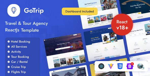 GoTrip – Commute & Tour Firm ReactJS Template