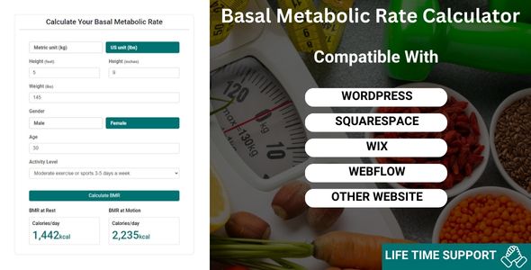 Basal Metabolic Fee (BMR) Calculator – Estimates your basal metabolic cost to your properly being.