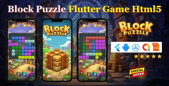 Block Puzzle Flutter Mobile Recreation App With HTML5 Code