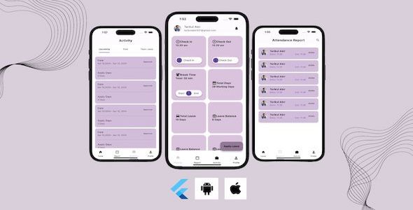 Attendance App – Worker Attendance Administration Flutter App | Android & iOS Mobil App Template