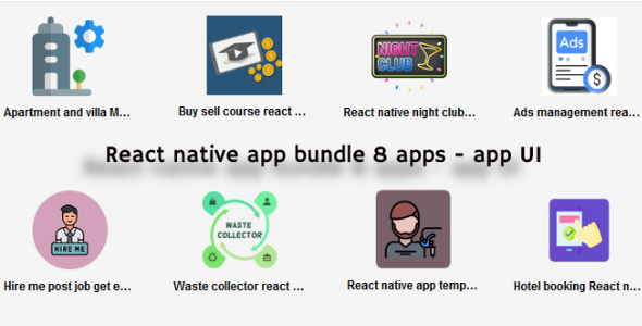 React native template bundle / React native subjects bundles / React native  templates with 8 apps