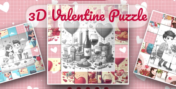 3D Valentine Puzzle – Circulation Platform Puzzle Recreation