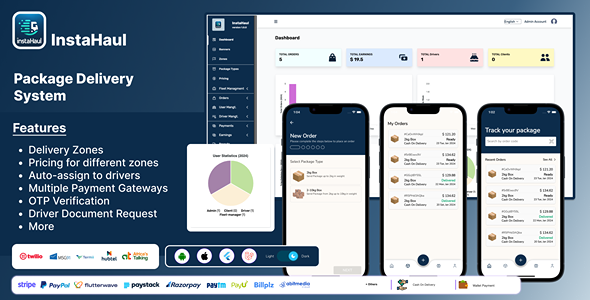 InstaHaul – Bundle Courier Transport App with Admin Backend