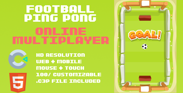 Soccer Ping Pong. On-line Multiplayer. HTML5 Sport (Invent 3). Internet and Cell prepared