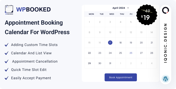 WPBooked – Appointment Reserving Calendar for WordPress