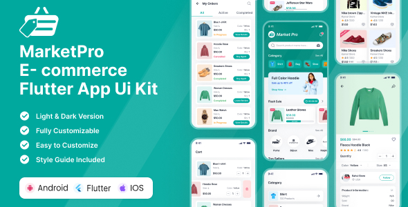 MarketPro – E-Commerce  Flutter App UI Equipment | Android | iOS Cell App