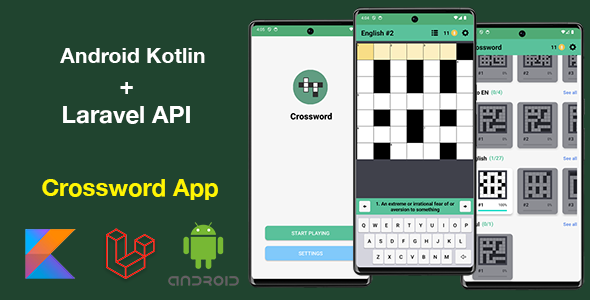 Crossword Recreation Android Kotlin + Laravel API