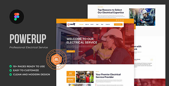 PowerUp – Skilled Electrical Firms and merchandise Figma Template