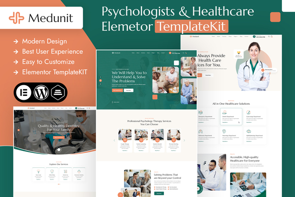 Medunit – Psychologists & Properly being Care Elementor Template Package