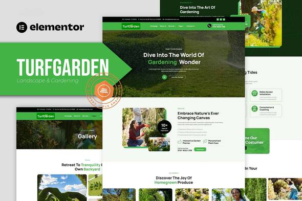 Turfgarden – Panorama & Gardening Elementor Template Package