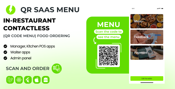 Foodyman QR / Digital-menu, POS, Waiter and Kitchen SaaS platform (Admin, POS, Kitchen, Waiter)