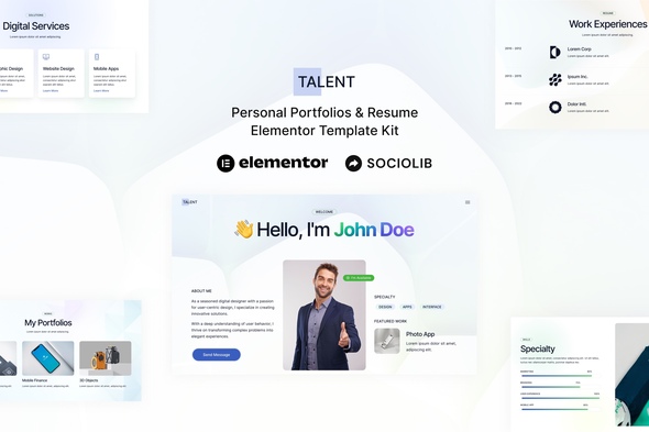 Skills – Non-public Portfolios & Resume Elementor Template Package