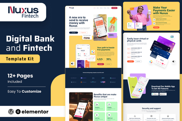 Nuxus – On-line Payment Gateway Elementor Template Tools