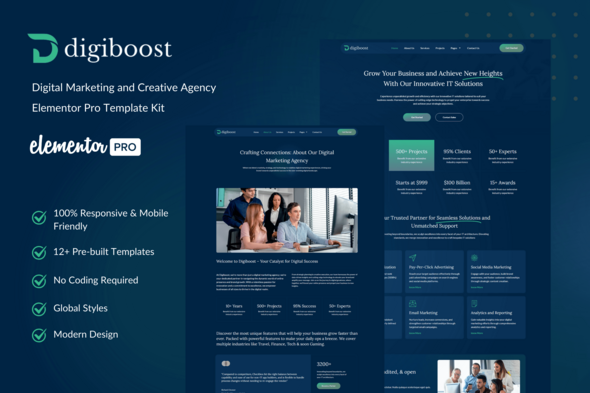 Digiboost – Digital Ingenious Firm Elementor Template Tools