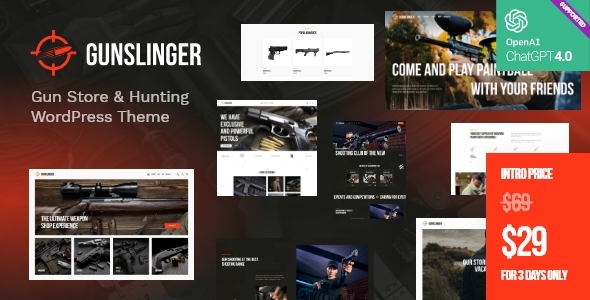 Gunslinger — Gun Retailer & Looking WordPress Theme