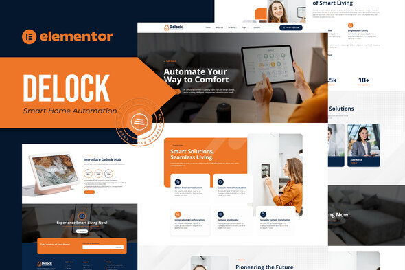 Delock – Clear Residence Automation Elementor Template Tools