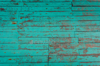 Blue picket flooring on the pier,Powerful weathered picket wall with peeling paint texture