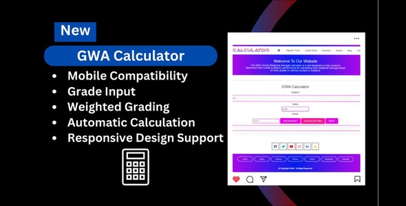 GWA Calculator Blogger Software program Script + Theme