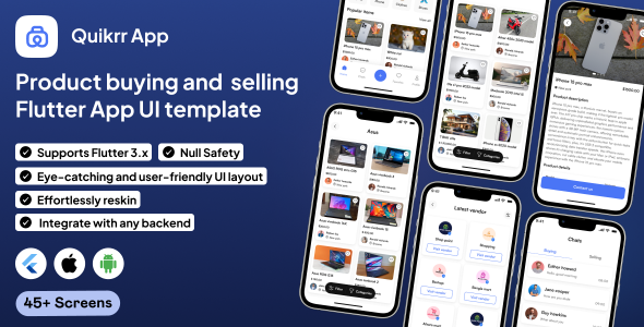 Quikrr UI template | Labeled App in Flutter | Product Procuring for & Selling App Template