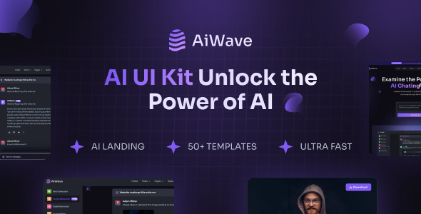 Aiwave – AI SaaS Web internet web page + Dashboard HTML5 UI Bundle