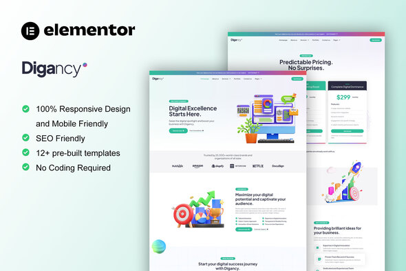 Digancy –  Digital Firm Elementor Template Gear