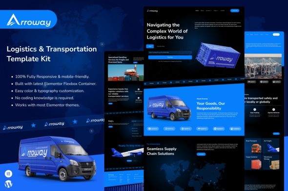 Arroway – Logistics & Transport Elementor Template Bundle