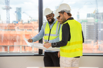 respected engineer building foreman crew dialogue working in alternate trade architect