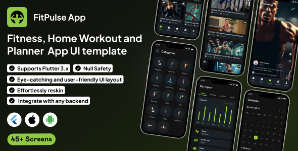 FitPulse UI template | Successfully being App in Flutter | Home Exercise App | Exercise Planner App Template