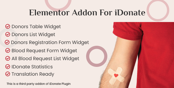 Elementor Addon for IDonatePro – Blood Donation, Quiz And Donor Administration