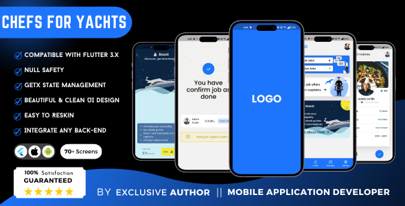 Flutter Yacht Merchandise and corporations App for Captains and Cooks | Flutter UI Equipment