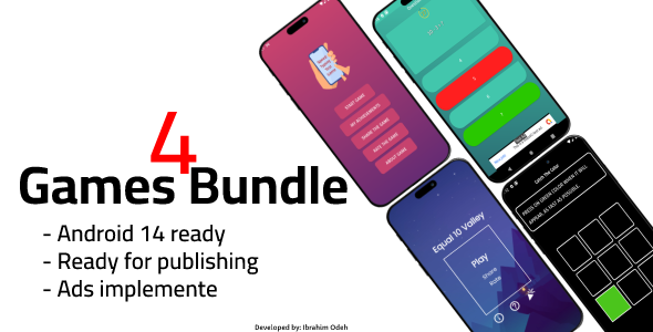 4 Video games Bundle – Android Video games for Reskin and Publishing