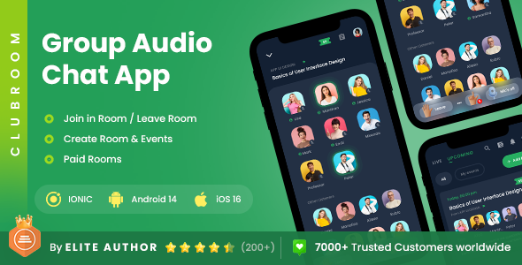 2 App Template| Clubhouse App| Dialog App | Audio Chat IONIC | Audio Room App| ClubRoom