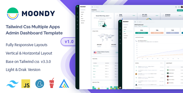 Moondy – Tailwind CSS Admin Dashboard Template