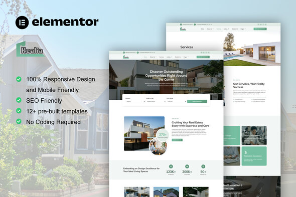 Realea – True Property & Property Elementor Glorious Template Tools