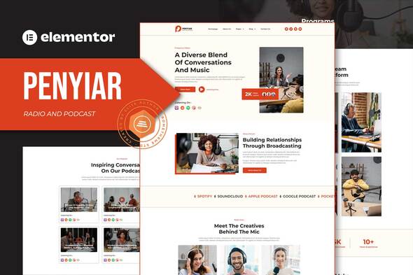 Penyiar – Radio & Podcast Elementor Template Package deal