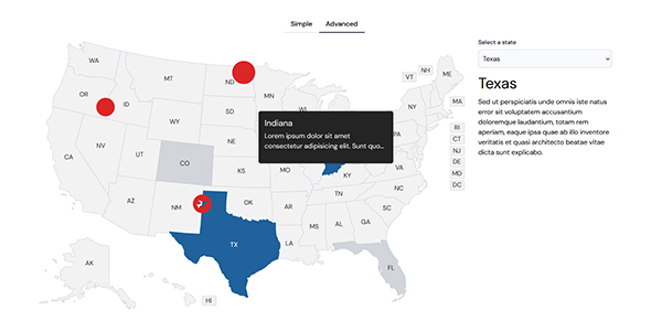 React United States SVG Blueprint