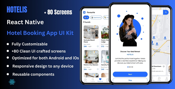 Hotelis – Resort Reserving React Native CLI Ui Tools