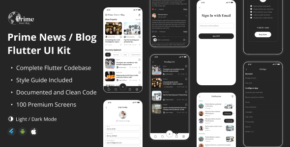 High Information/Weblog App Flutter UI Gear