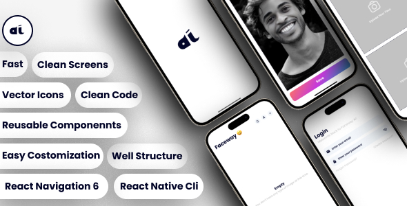 FacewayAI | The AI-Powered React Native App |With Historic Firebase  for Creative Photos