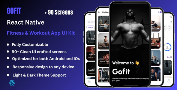 Gofit – Well being & Train React Native Expo App Ui Tools