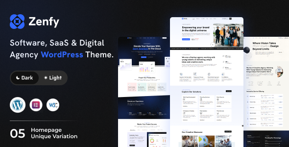 Zenfy – Instrument, SaaS & Digital Firm WordPress Theme