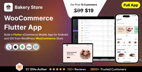 Bakery Store App – E-commerce Retailer app in Flutter 3.x (Android, iOS) with WooCommerce Pudgy App