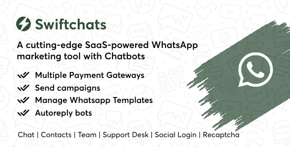 Swiftchats – SaaS enabled Whatsapp advertising and advertising software with chat bots.