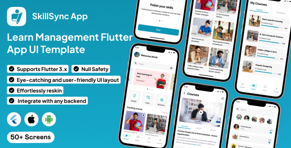 StudySync UI template | LearnManagement App in Flutter | Study Career Talents App Template