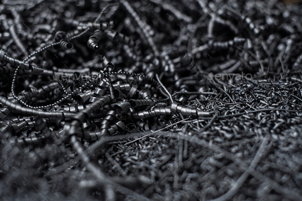 Iron chips from industrial waste of steel merchandise